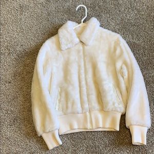 White fluffy jacket